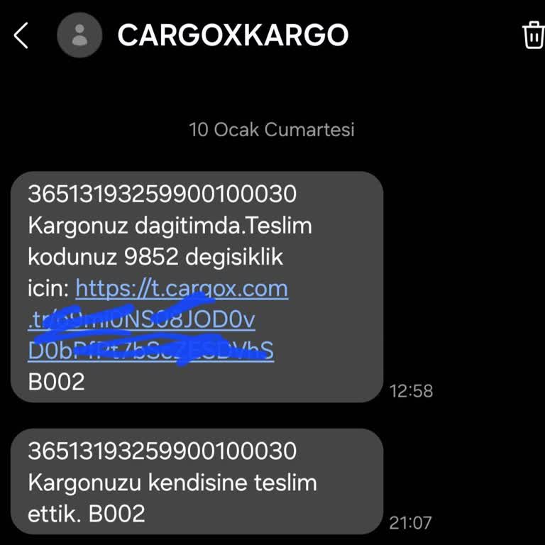Cargo X Sistemde Teslim Edildi Görünen Siparişim Gerçekte Bulunamadı