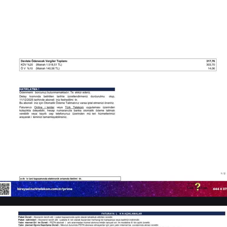Taahhüt Sonunda Haksız 1800 TL Fatura Ve Cayma Bedeli İtirazı