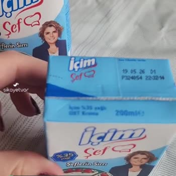 İçim Şef %35 Yağlı Krema Kapalı Ürün Bozuldu!