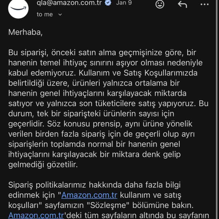 Amazon'da Temel İhtiyaç Sınırı Hatası Nedeniyle Sipariş Veremiyorum