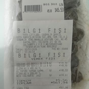 Kaya Çifliği Şubesinde Küflenmiş Sarma Üzerine Şikayet