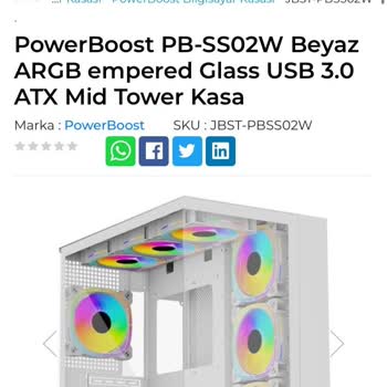 Power Boost PB-SS02W Kasa’da ARGB Kablosu Eksik Ve Destek Cevapsız