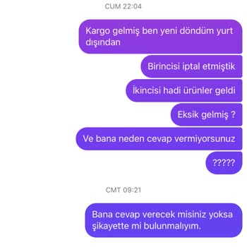 İptal Sözü Verip Kısmi Ürün Gönderen Ve Tam İade Yapmayan Satıcı