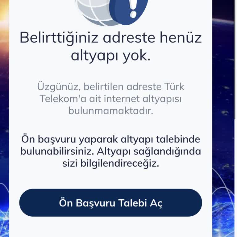 Adresimde Fiber Altyapısı Görünmüyor Ve Çözüm Bekliyorum