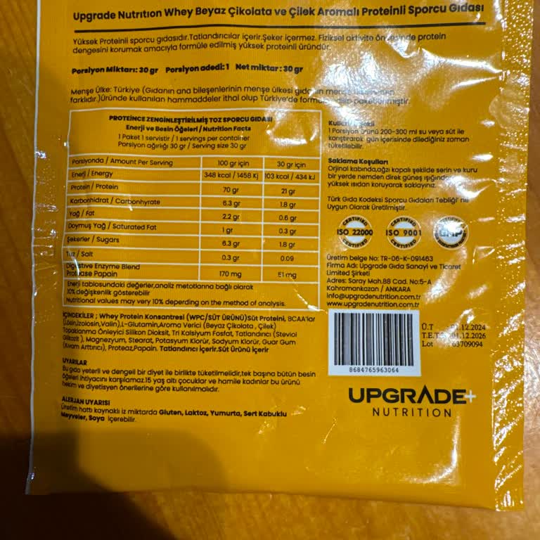 Upgrade Nutrition Acı Ve Rahatsız Edici Bir Tatla Karşılaştım