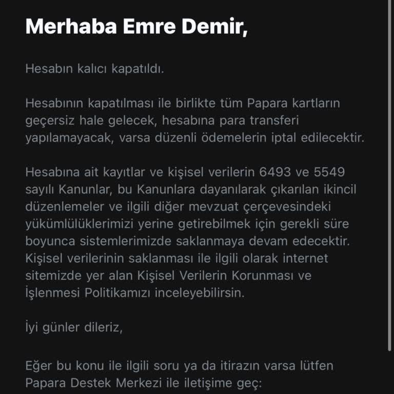 Papara Hesabı Kapatıldı, 256.000 TL İadesi İçin Açık Yanıt Bekleniyor