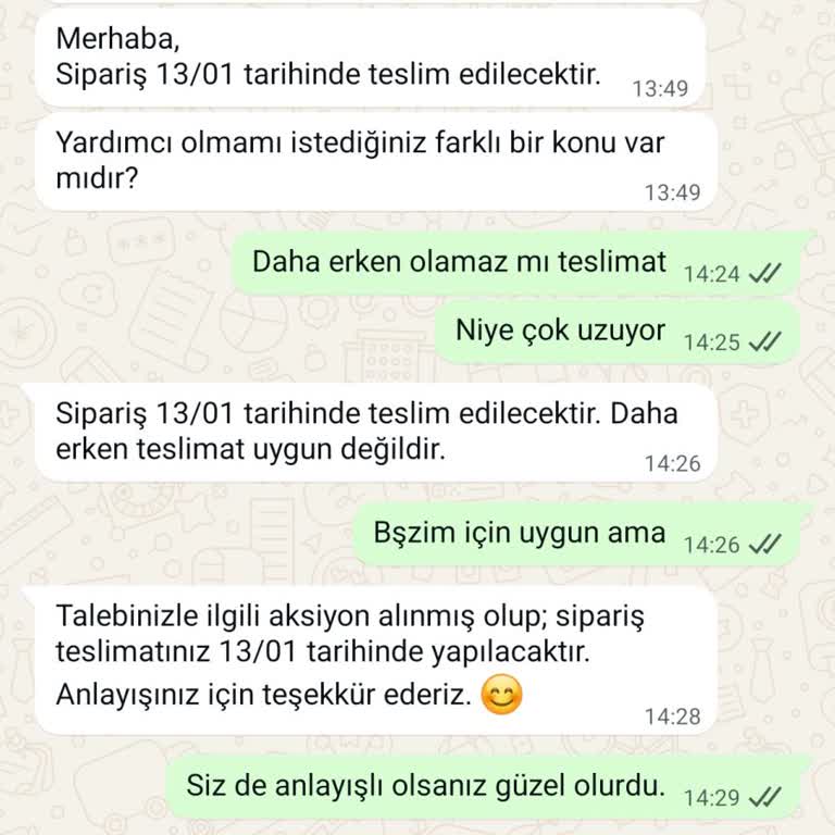 Teslimat Gecikmesi Ve Yanıltıcı Bilgilendirme Nedeniyle Klimalarımızın Acil Teslimi Talebi