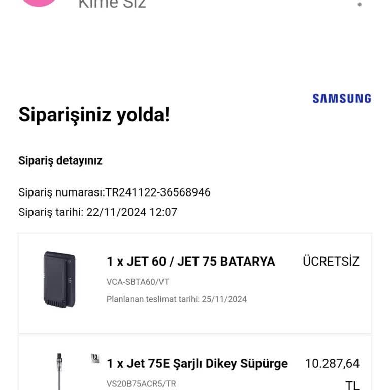 Samsung Dikey Süpürge Turbo Başlığını Garanti Kapsamında Değişim Talebi