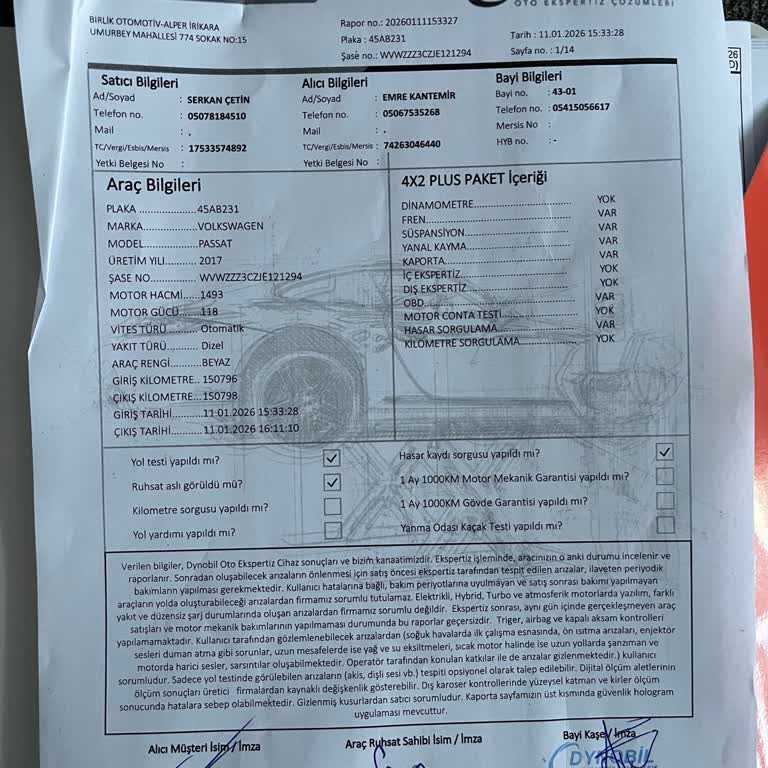 Ekspertiz Ücretinin İadesi Ve Buji Masrafının Karşılanması Talebi