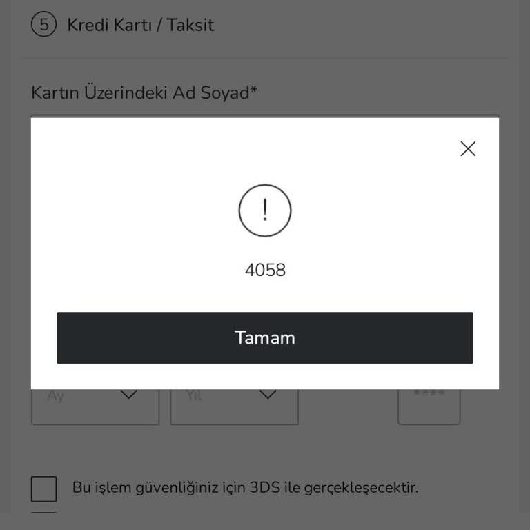 LCW Mobil Uygulamasında 4058 Hata Kodu İle Ödeme Yapılamıyor