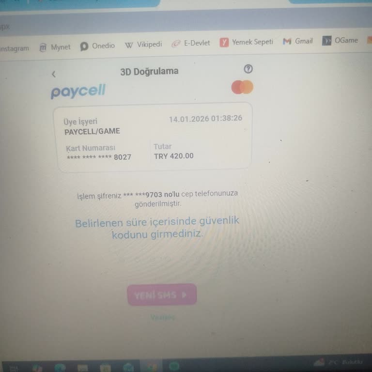 3D Secure Onay SMS’i Gelmediği İçin Gameplus Performance Üyeliği Satın Alınamıyor