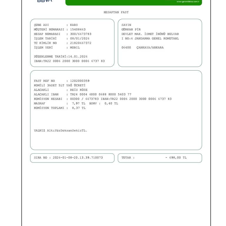 Sipariş Durumu Belirsiz, 700 TL İade Talebi