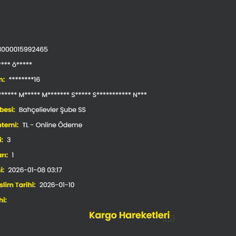 Gratis Siparişi Samsun’da Takılı Kaldı Teslim Edilmedi