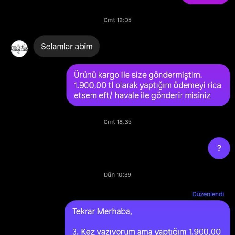 Yanlış Ürün Gönderildi, İade Ücreti Ve Ücret İadesi Ödenmedi