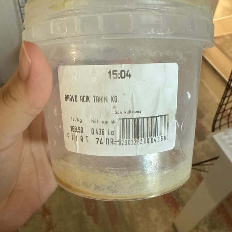 Bravo Süpermarket (Adana) Bravo Markalı Tahininde Plastik Parça Bulunması