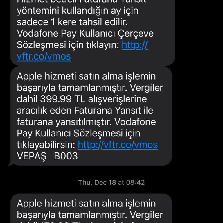 Vodafone Ve Apple Pay Ücretsiz Deneme Ücretlendirmeleri Ve Haksız Yüksek Faturalar