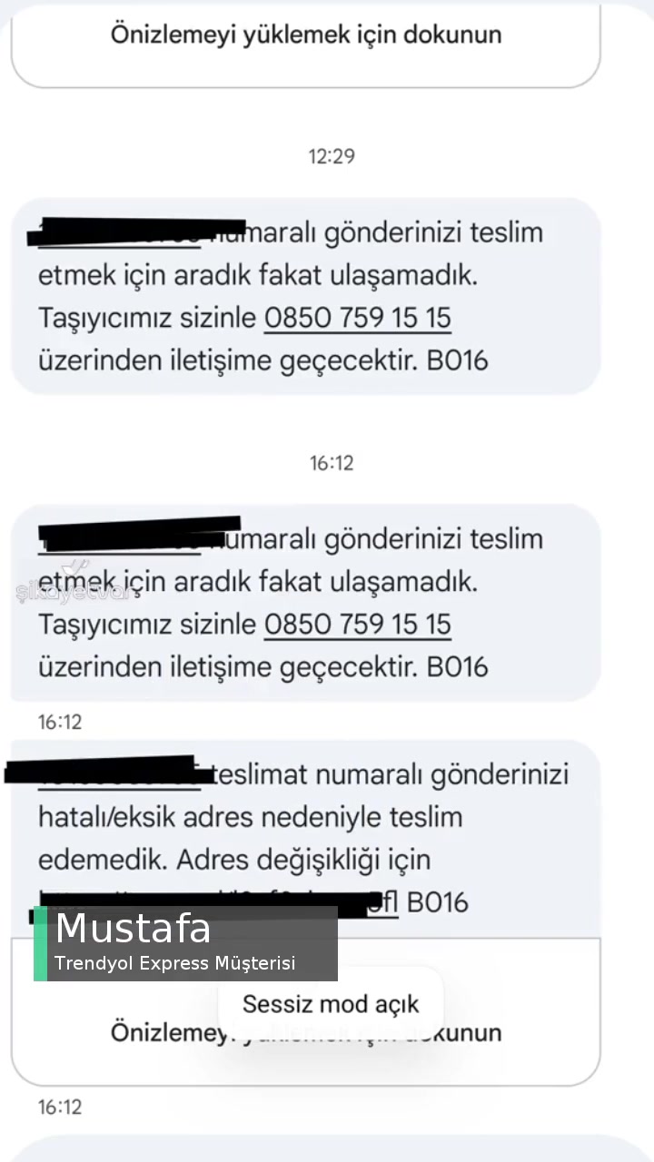 Trendyol Express Teslimatı Yapmadan, Ulaşamadık Diye İptal Ediyor videonun kapak resmi
