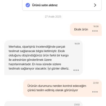 Eksik Gelen Hello Baby 2’li Uzun Kol Body Ürünü İçin Hızlı Çözüm Ve İade Talebi