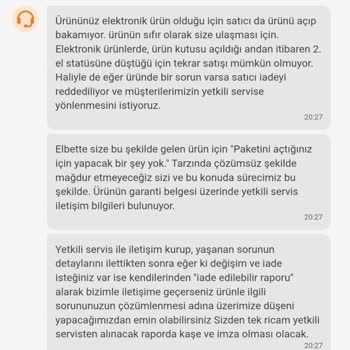 Hijyen Gerekçesiyle Reddedilen İade Talebim Ve 9.999 TL Geri Ödeme