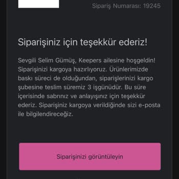 Sipariş Numarası 19245 Kargoya Verilmedi Ve Yanıt Yok