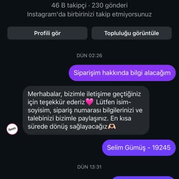 Sipariş Numarası 19245 Kargoya Verilmedi Ve Yanıt Yok