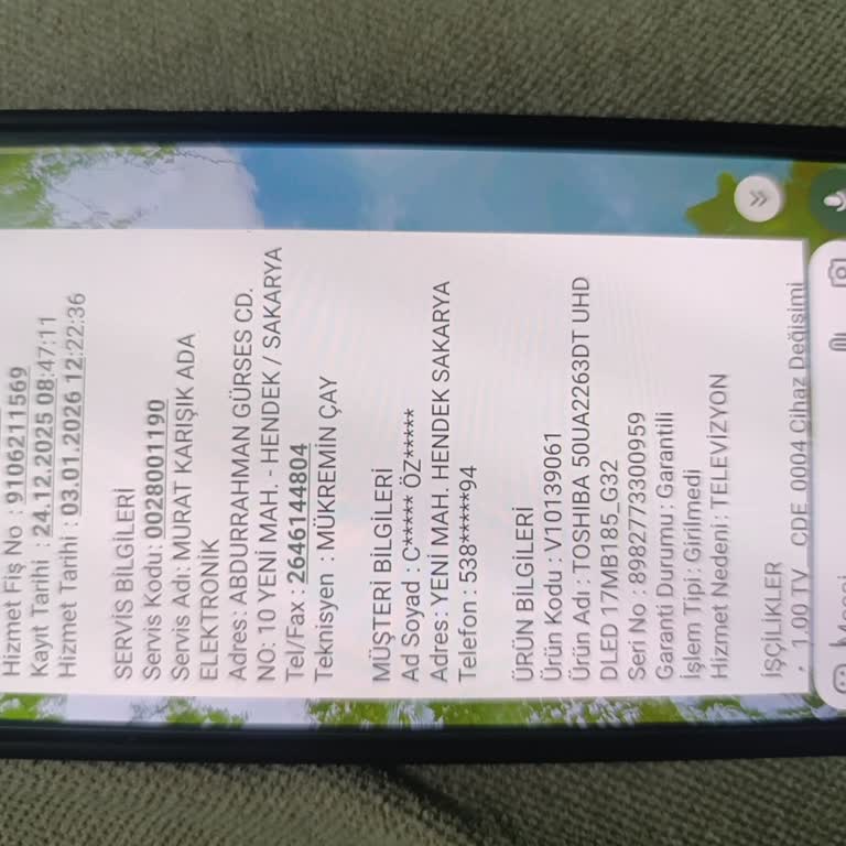 Toshiba TV Yerine Gönderilen Vestel TV’de Bulanık Ekran Sorunu Kabul Edilmedi