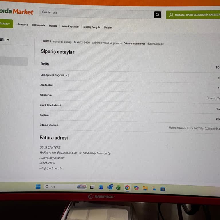 Ayçiçek Yağı Siparişinde Teslim Edilmemesi Ve Cevapsız İletişim