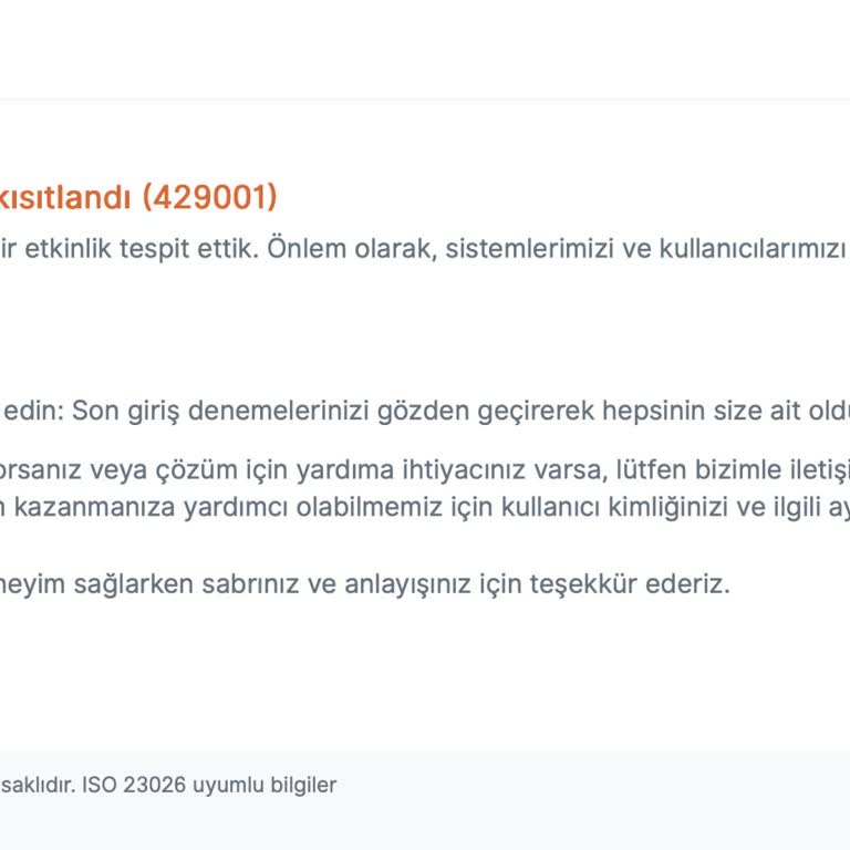 Sistemdeki 429001 Hata Kodu Nedeniyle Vize Randevusu Alınamıyor