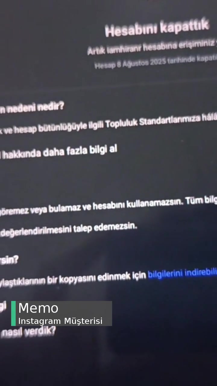 Instagram Hesabım Kapatıldı videonun kapak resmi