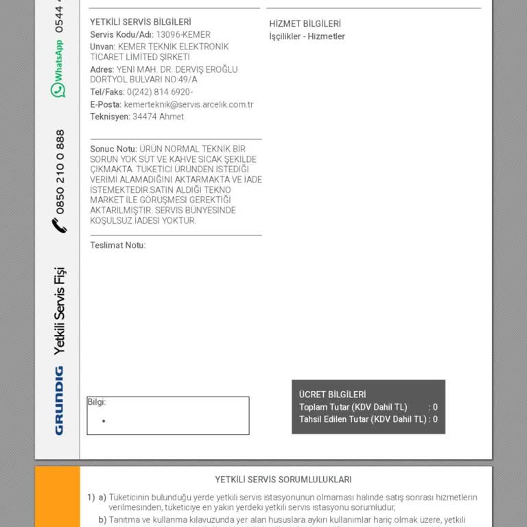 Sıcak Kahve Ve Süt Sağlamayan Makine İçin Değişim Ve İade Talebi