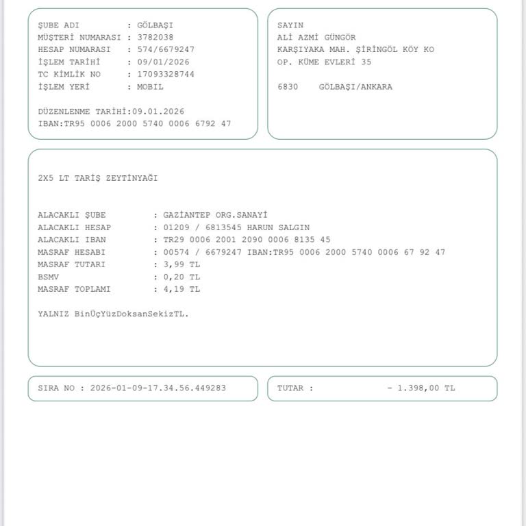 Kapıda Market'ten Sipariş Edilen Zeytinyağının Teslim Edilmemesi Ve İade Talebi