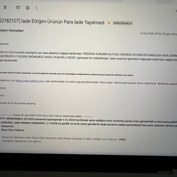 Yanlış Renk Gönderimi Ve İade Reddi Sonrası Satıcı Kayboldu, Geri Ödeme Yok