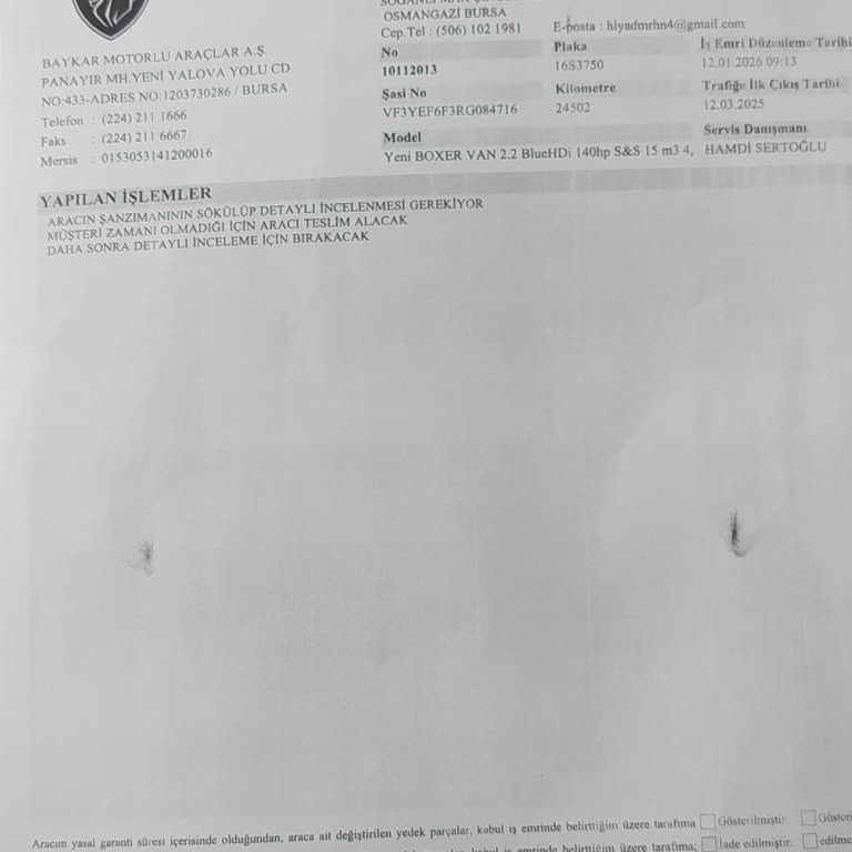 Peugeot Baxer’de Erken Fren Balata Arızası Ve Garanti Reddi