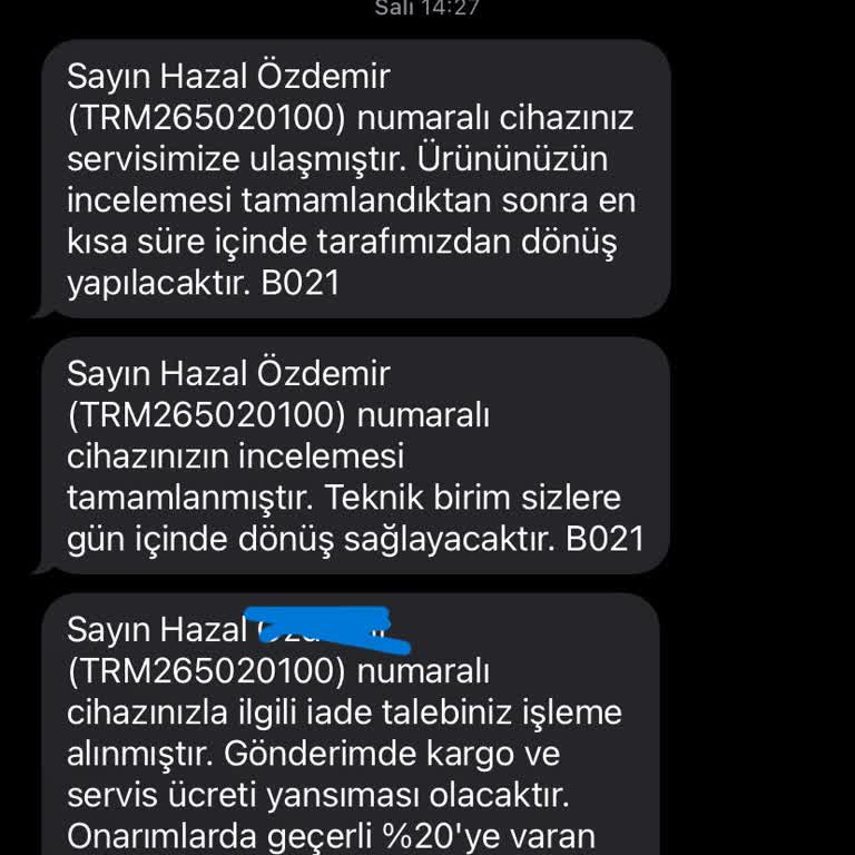 Garanti Kapsamındaki Süpürge Servisinde Haksız Ücret Ve Teslim Edilmemesi