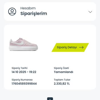 Nike W Court Vision Kadın Pembe Sneaker’da 2 Ayda Yırtılma Firma Sorumluluğu Reddi