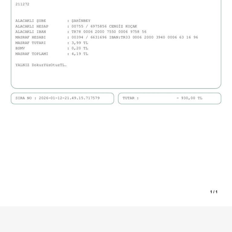 Gönderilmeyen Sipariş İçin 930 TL'lik İade Talebi