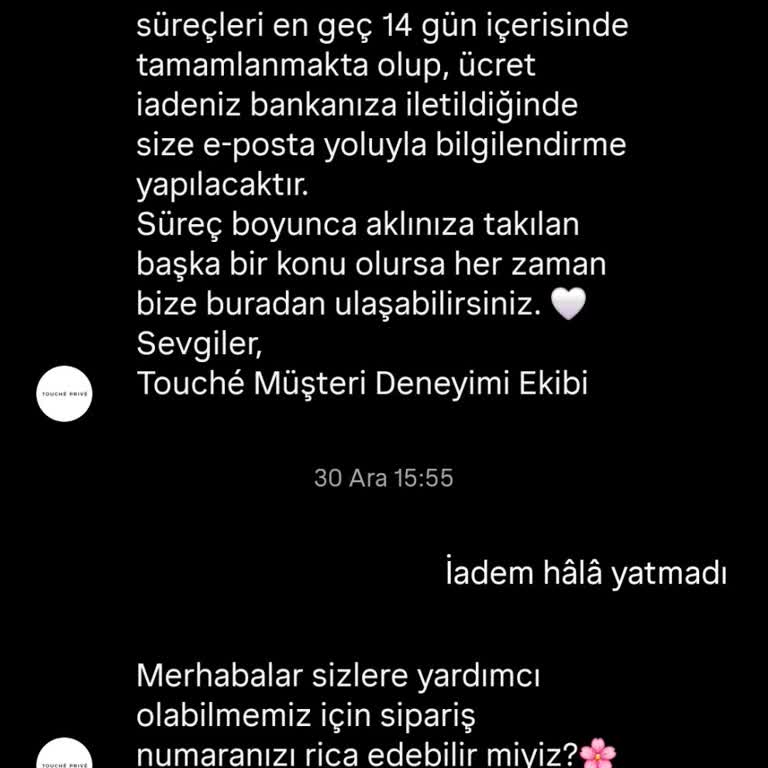 İade Süresi Aşılmış, 314 TL Geri Ödeme Yapılmadı