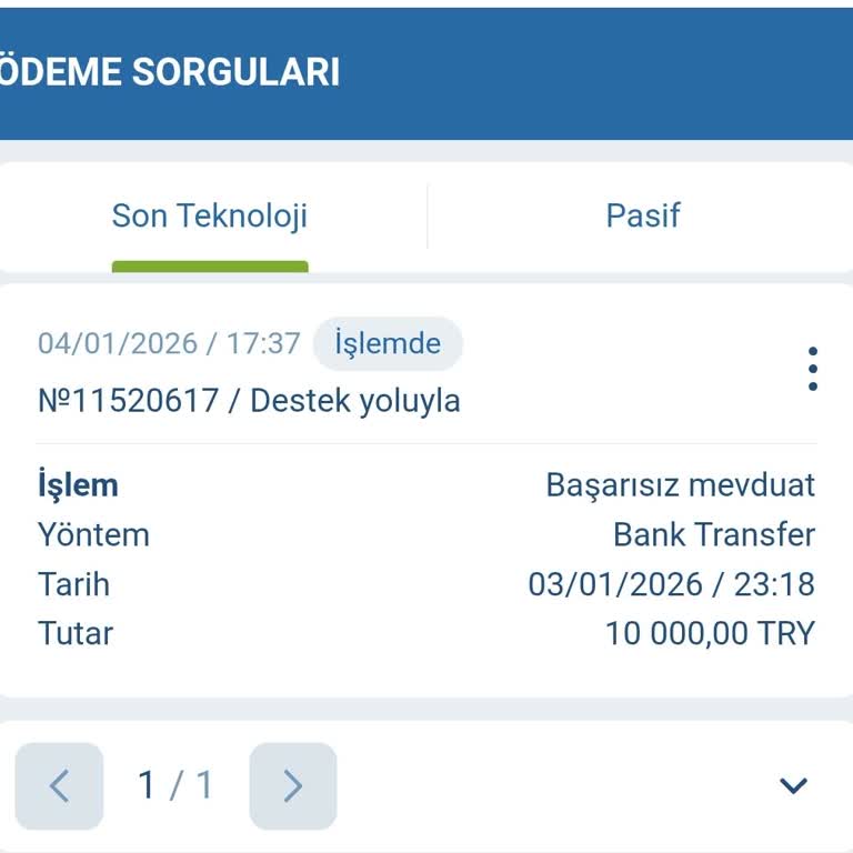 1xbet 10.000 TL Yatırma İşlemi 14 Gün Sonra Hesaba Yansımadı