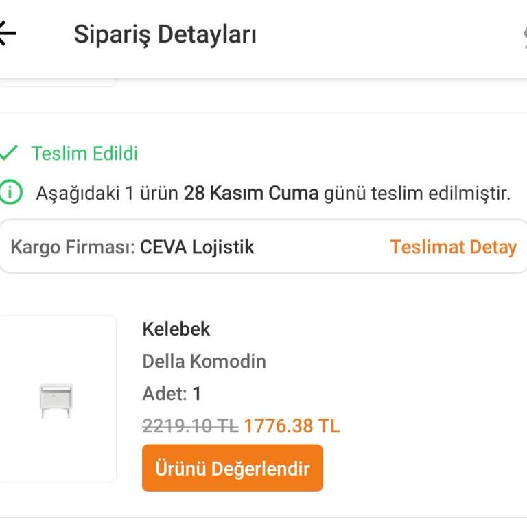 Kelebek Mobilya’da Kusurlu Della Komodini İçin 1.776,38 TL İade Ödemesi Gecikiyor