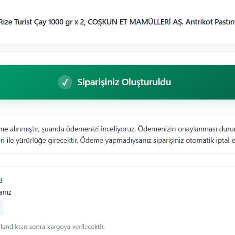 Kapidamarket.com'dan Sipariş Gönderilmedi Ve EFT İade Talebi