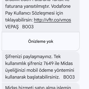 İzinsiz Midas Alışverişleri Vodafone Faturama Yansıtıldı, İptal Ve İade Talebi