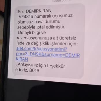 A Jet Uçuş İptali Sonrası Konaklama Ve Transfer Desteği Talebi