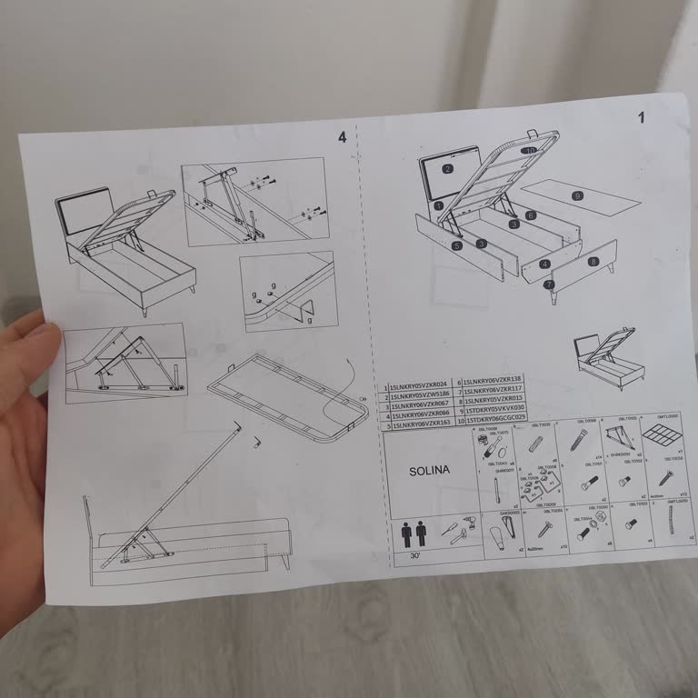 Solina Karyola İçin Eksik Parçalar Ve Yanlış Kurulum Şeması