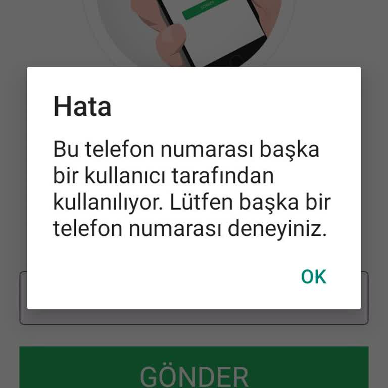 Yeşil Dedektör'de Telefon Numarası Başka Birine Kayıtlı Olduğu İçin Giriş Yapılamıyor