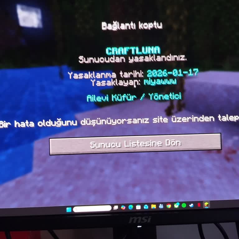 Craftluna Sunucusunda Haksız Para Kesintisi Ve Ailevi Küfür Nedeniyle Yanlış Ban