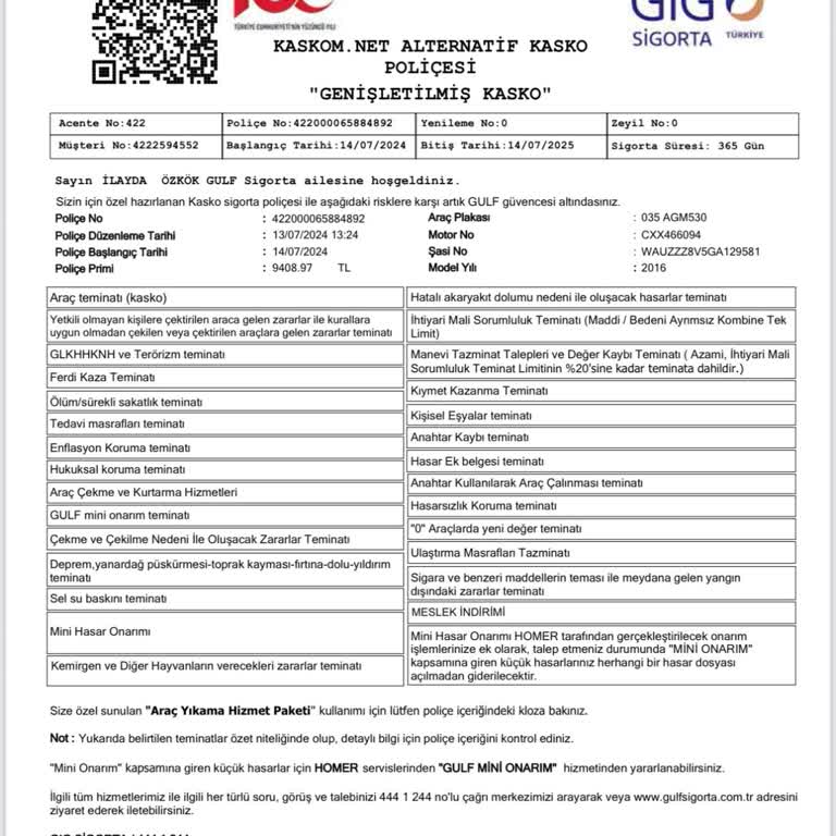 Gig Sigorta Mini Onarım Hizmetinin Haksız Reddi Ve Ek Ücret Talebiyle Yaşanan Mağduriyet