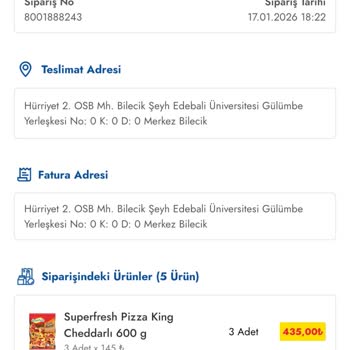 Üç Pakette Malzeme Eksikliği Ve Aşırı Salça İçin İade Talebi