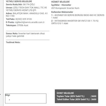 Arçelik Buzdolabı Ayıplı Sürekli Arızalar Ve 11.390 TL Servis Masrafı