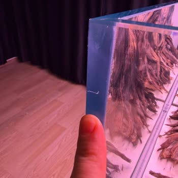 Creaqua Akvaryum Camında Görünür Silikon İzleri ve Hatalı Mat Kesimi