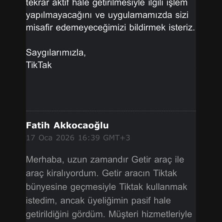 Üyeliğim Pasif Hale Getirildi Ve Müşteri Hizmetine Ulaşılamıyor